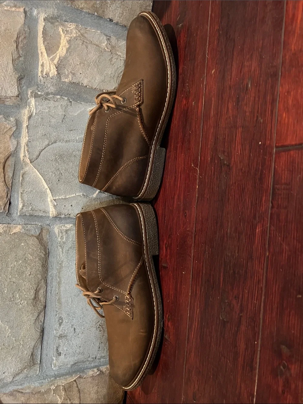 Dockers Men's Brown Leather Chukka Boots - Casual Lace-Up